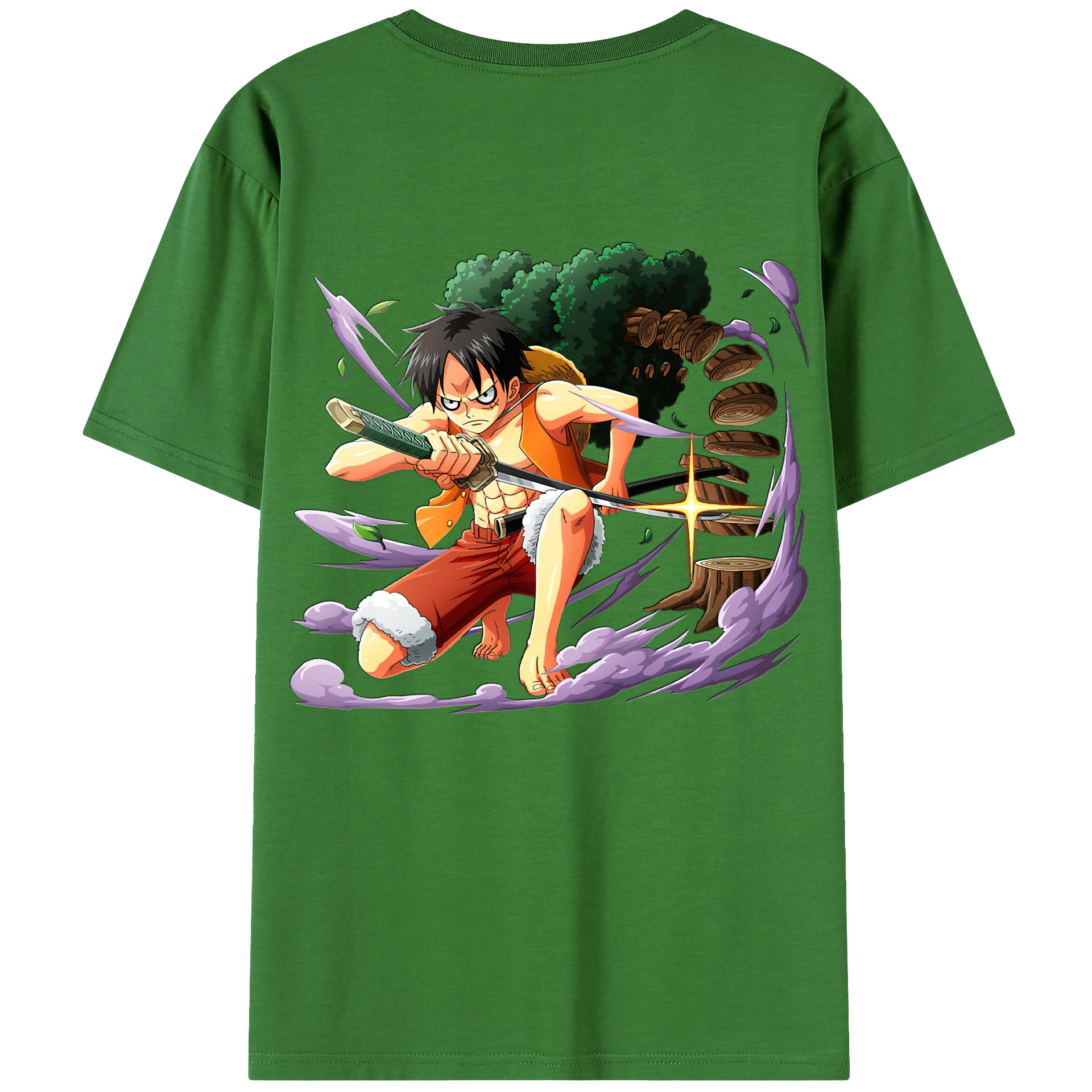 ワンピース モンキー・D・ルフィ ONE PIECE Monkey D. Luffy レディース半袖Tシャツ(バックプリント)